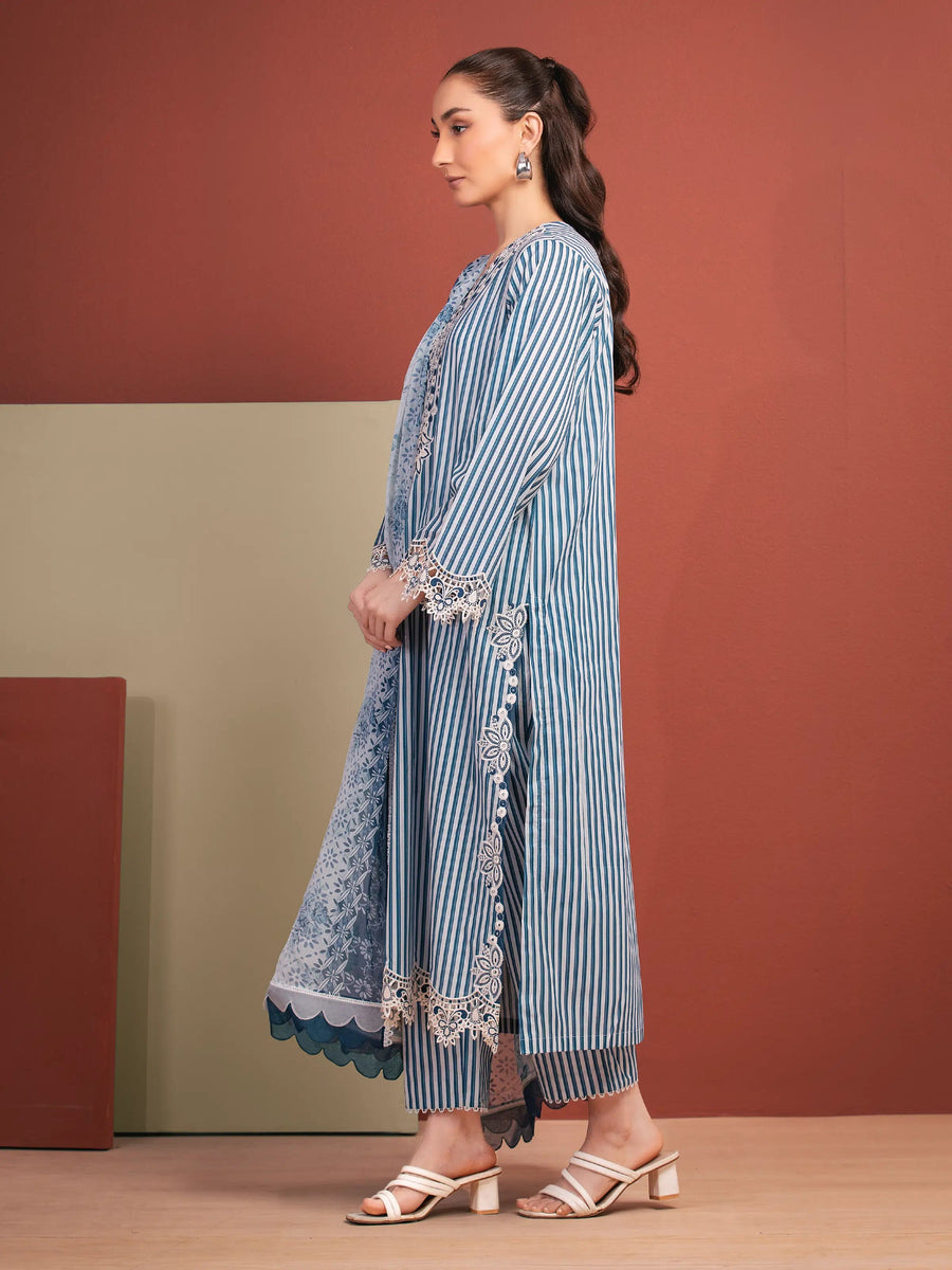 edenrobe Premium Lawn Unstitched Embroidered 3Pc Suit EWU5V1-31497