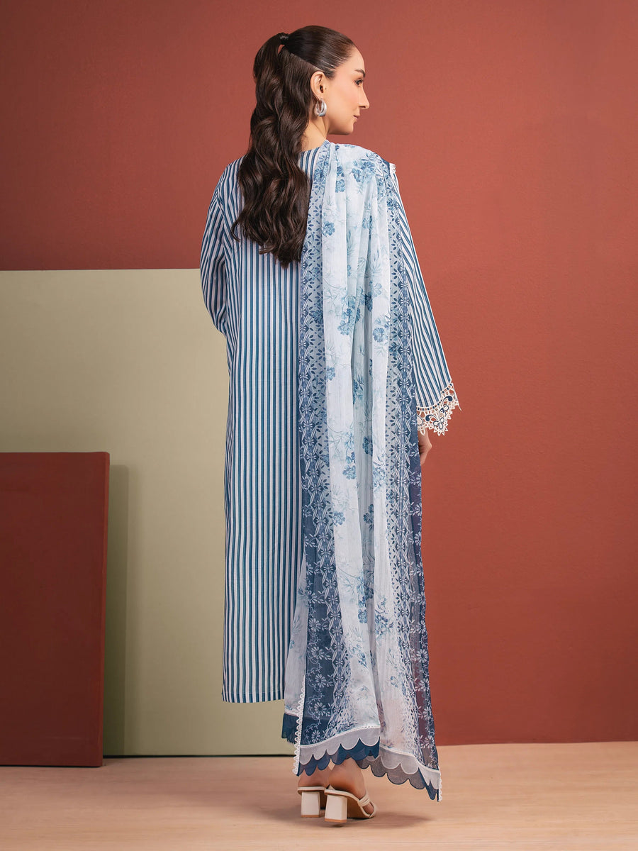 edenrobe Premium Lawn Unstitched Embroidered 3Pc Suit EWU5V1-31497