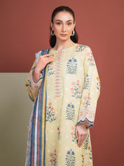 edenrobe Premium Lawn Unstitched Embroidered 3Pc Suit EWU5V1-31498