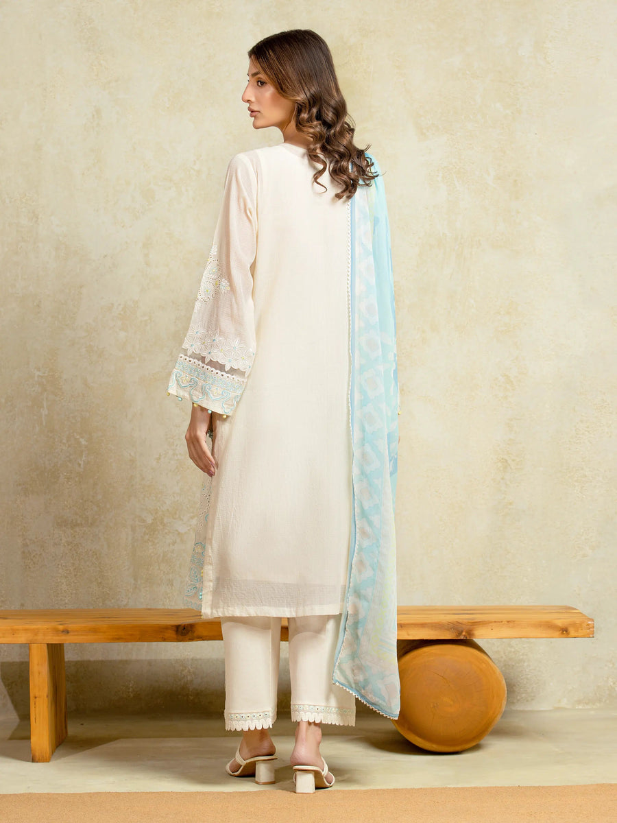 edenrobe Premium Festive Unstitched Cambric 3Pc Suit EWU5V1-31700