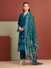 edenrobe Premium Festive Unstitched Slub Lawn 3Pc Suit EWU5V1-31702