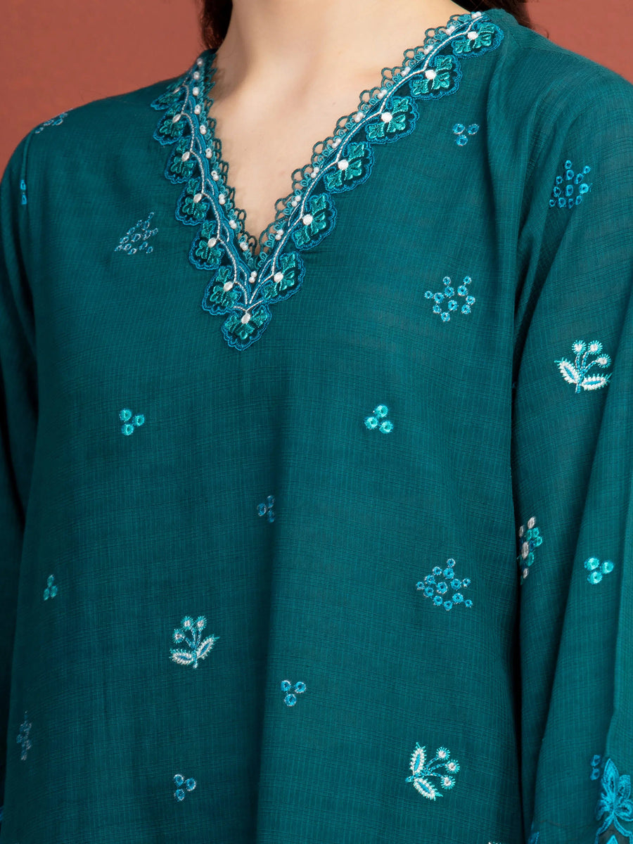 edenrobe Premium Festive Unstitched Slub Lawn 3Pc Suit EWU5V1-31702