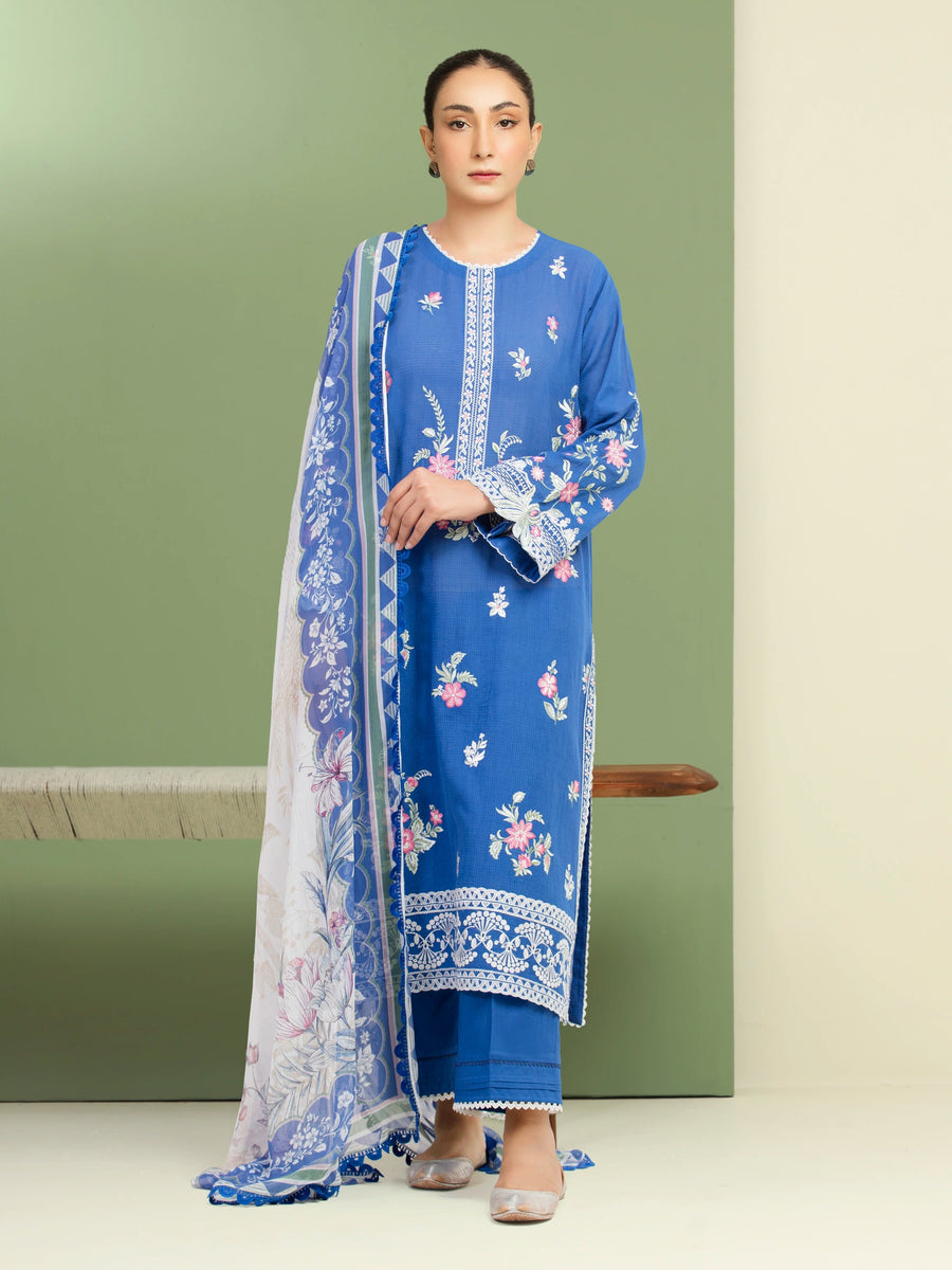 edenrobe Premium Lawn Unstitched Embroidered 3Pc Suit EWU5V1-31703