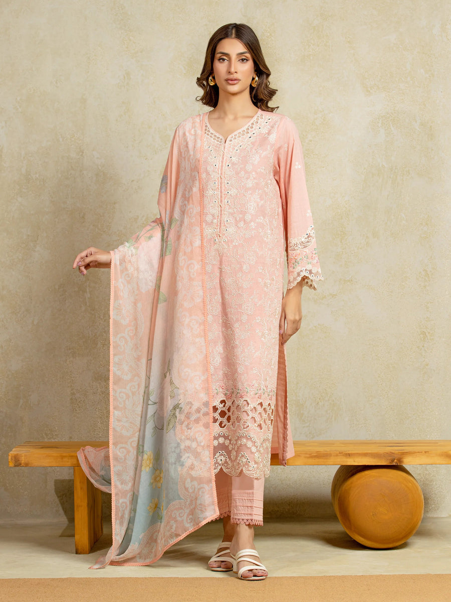 edenrobe Premium Festive Unstitched Lawn 3Pc Suit EWU5V1-31704