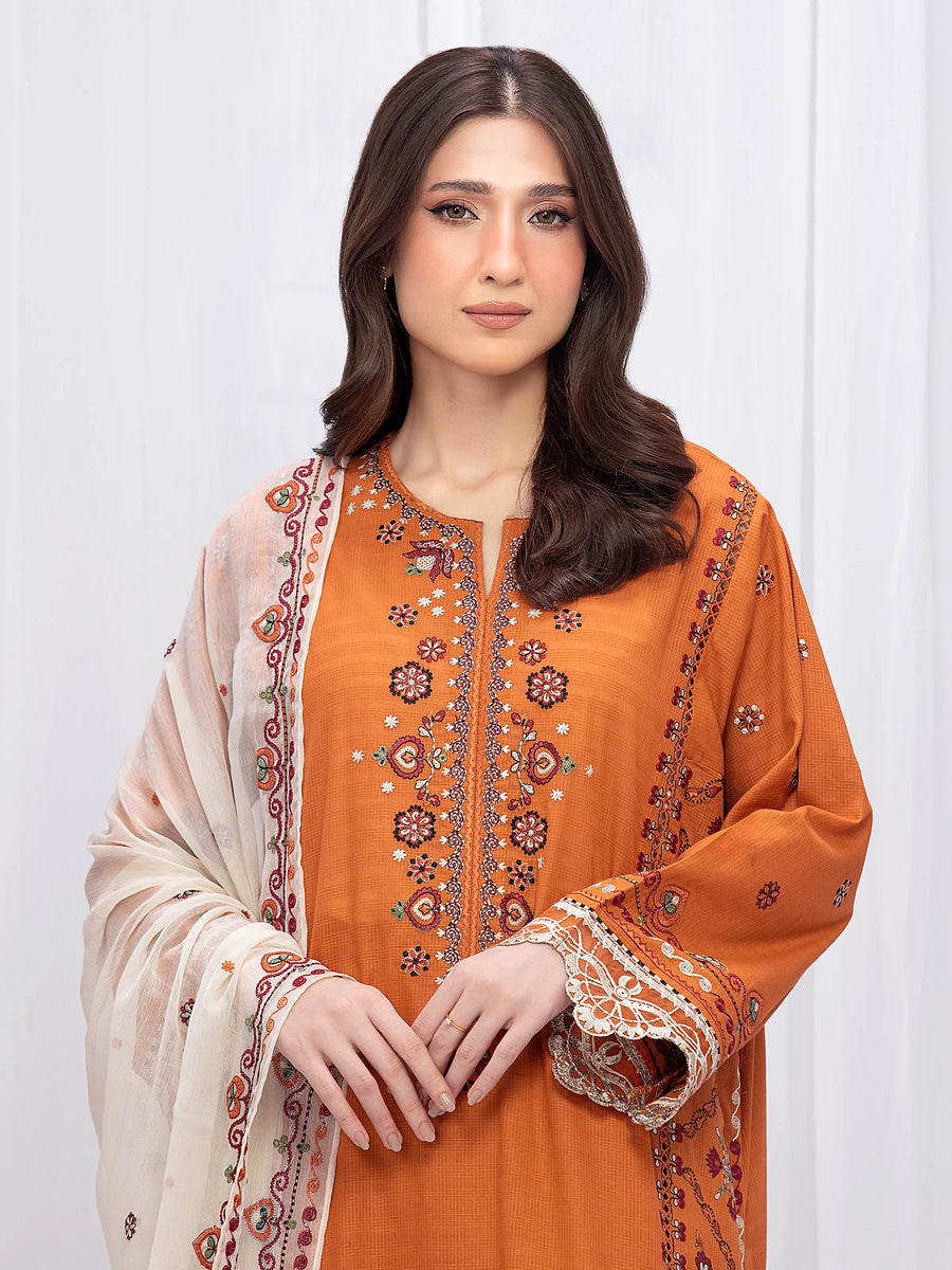 edenrobe Premium Festive Unstitched Lawn 3Pc Suit EWU5V1-31705