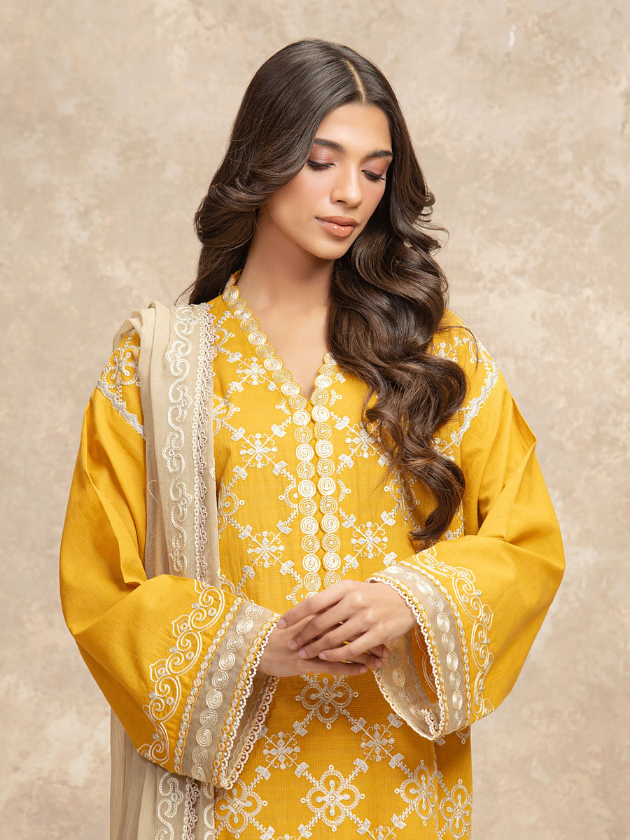 edenrobe Premium Festive Unstitched Lawn 3Pc Suit EWU5V1-31707
