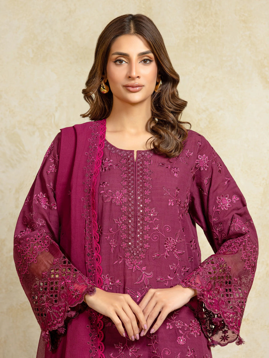 edenrobe Premium Festive Unstitched Lawn 3Pc Suit EWU5V1-31708