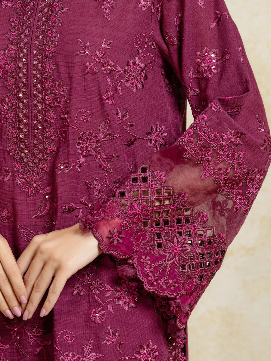 edenrobe Premium Festive Unstitched Lawn 3Pc Suit EWU5V1-31708