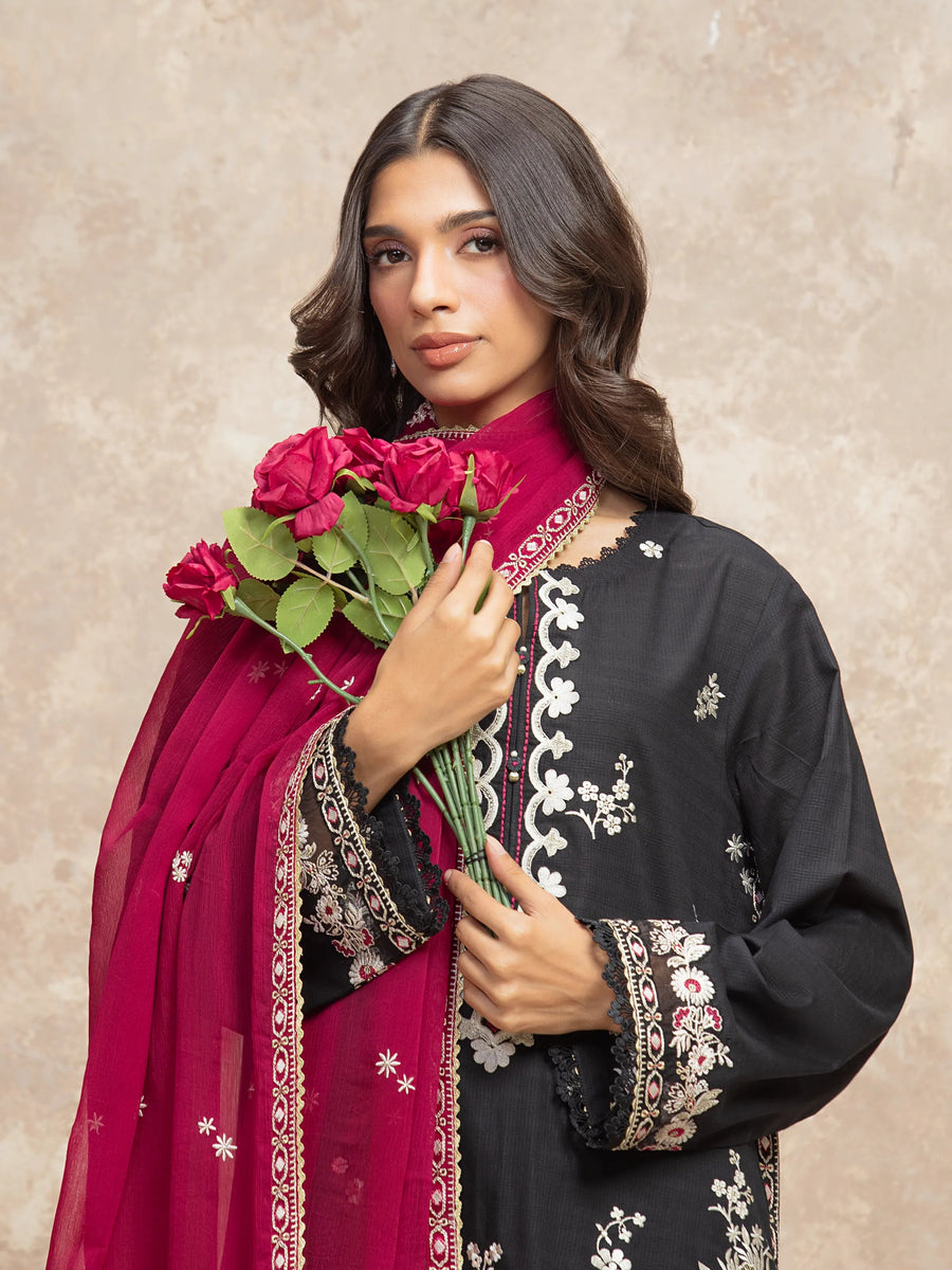 edenrobe Premium Festive Unstitched Lawn 3Pc Suit EWU5V1-31709