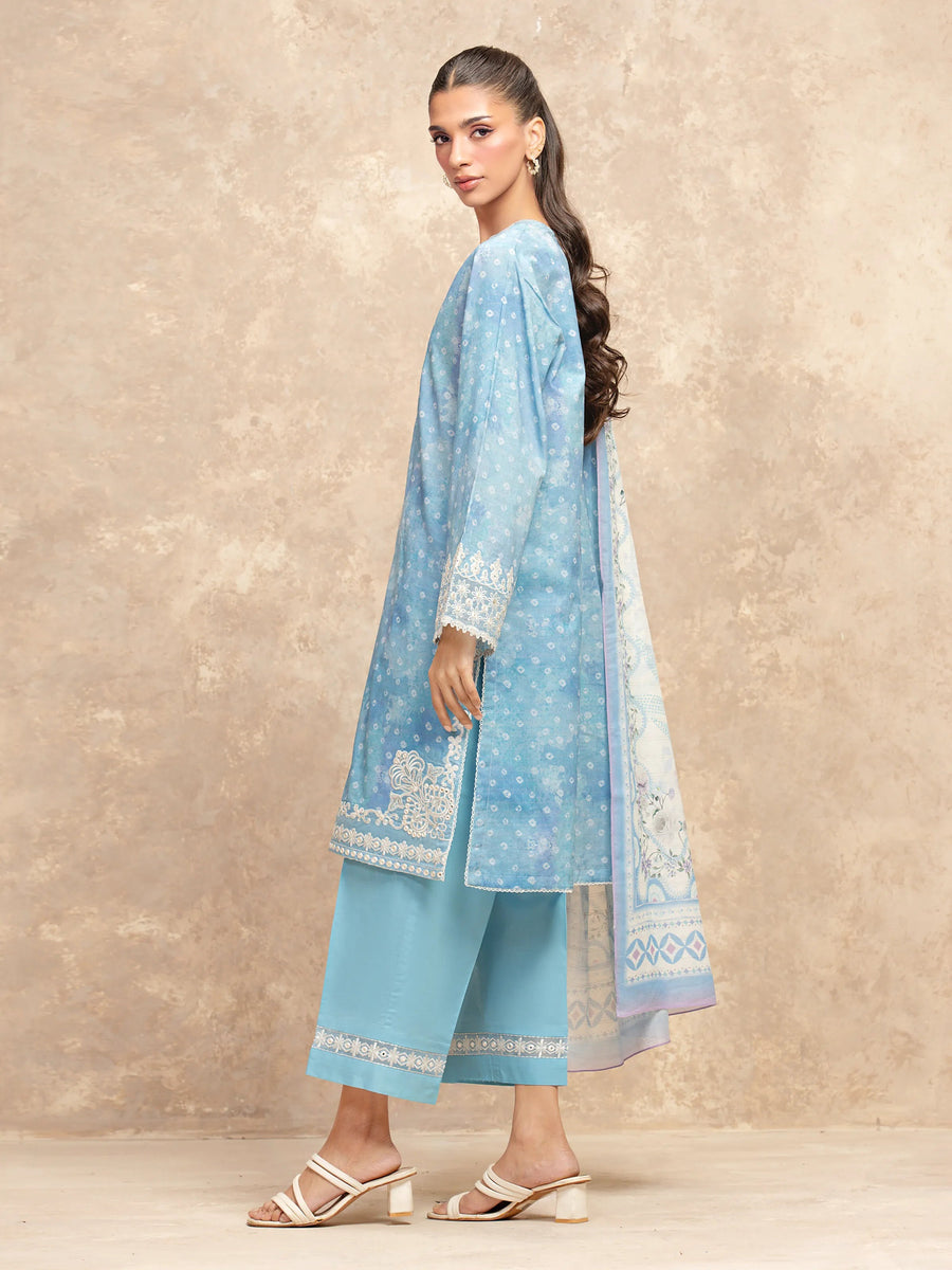 edenrobe Premium Festive Unstitched Lawn 3Pc Suit EWU5V1-31876