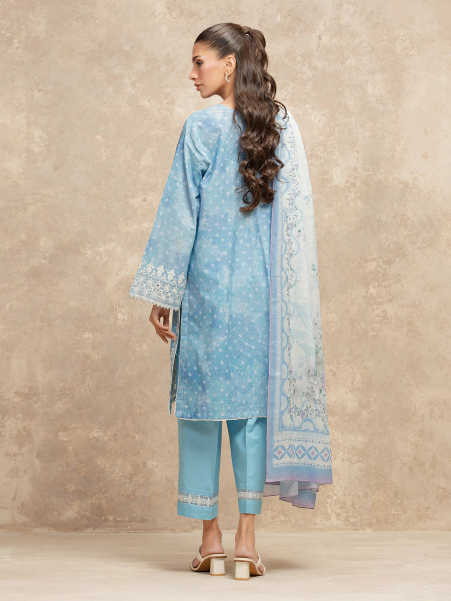 edenrobe Premium Festive Unstitched Lawn 3Pc Suit EWU5V1-31876