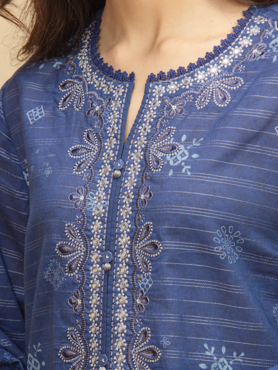 edenrobe Premium Festive Unstitched Lawn 3Pc Suit EWU5V1-31881