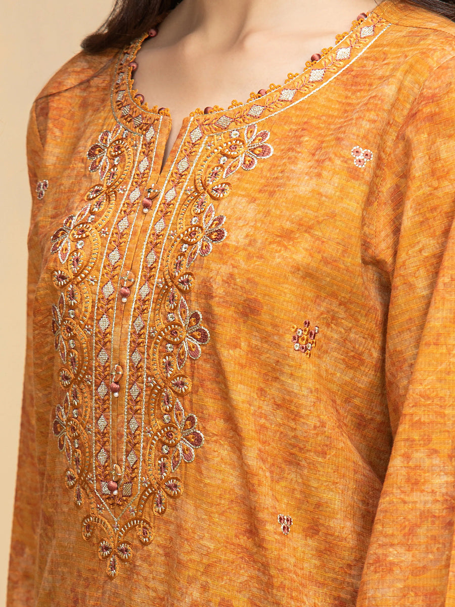 edenrobe Premium Festive Unstitched Lawn 3Pc Suit EWU5V1-31902