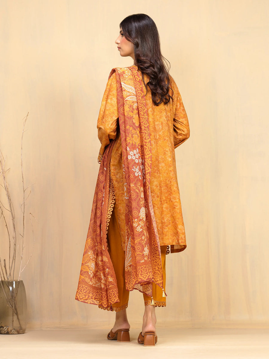 edenrobe Premium Festive Unstitched Lawn 3Pc Suit EWU5V1-31902