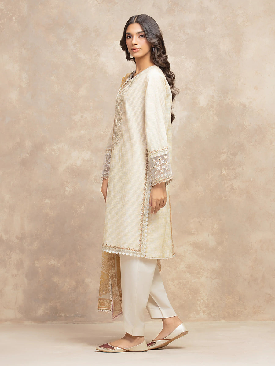 edenrobe Premium Festive Unstitched Lawn 3Pc Suit EWU5V1-31903