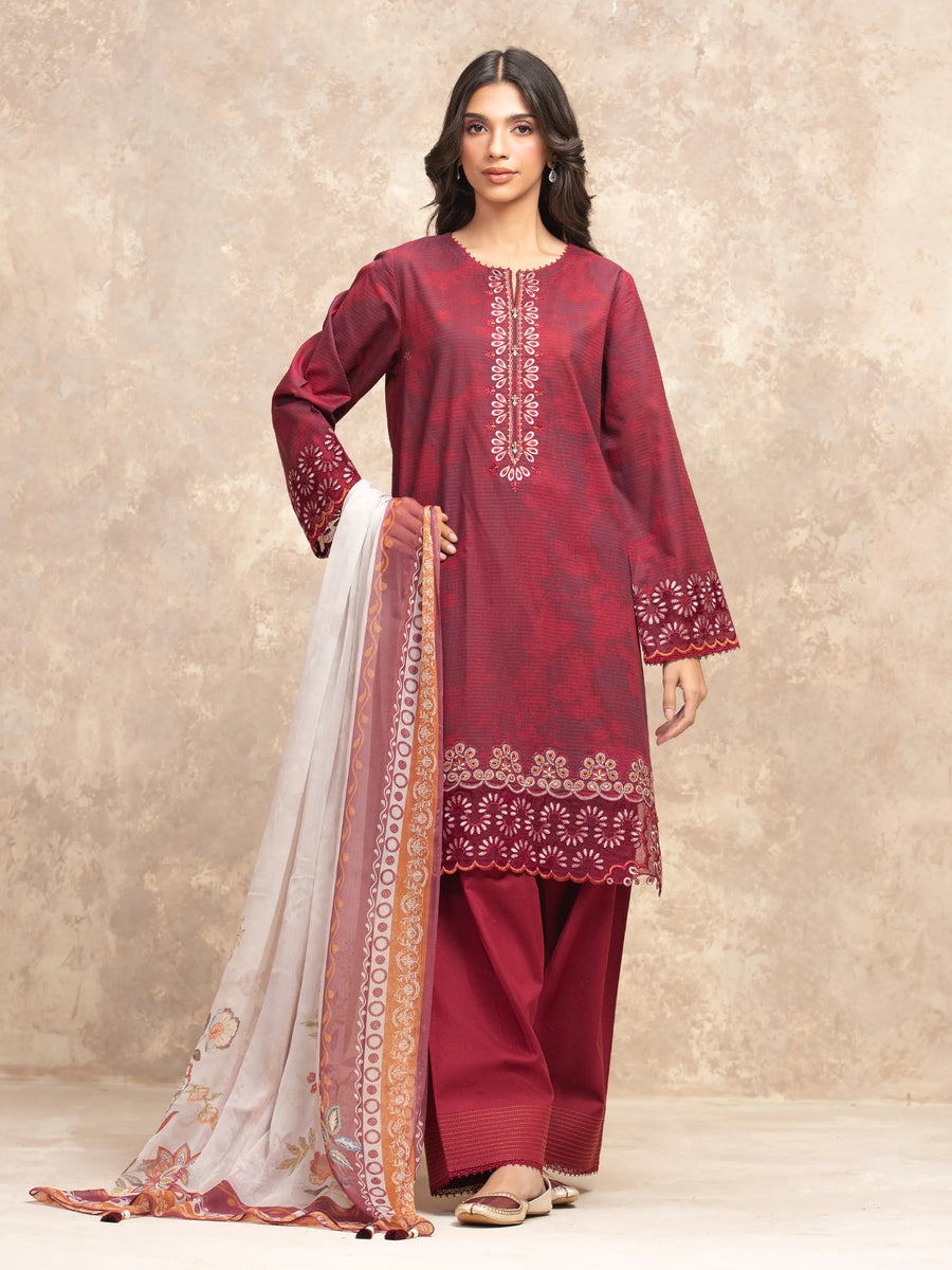 edenrobe Premium Festive Unstitched Lawn 3Pc Suit EWU5V1-31904