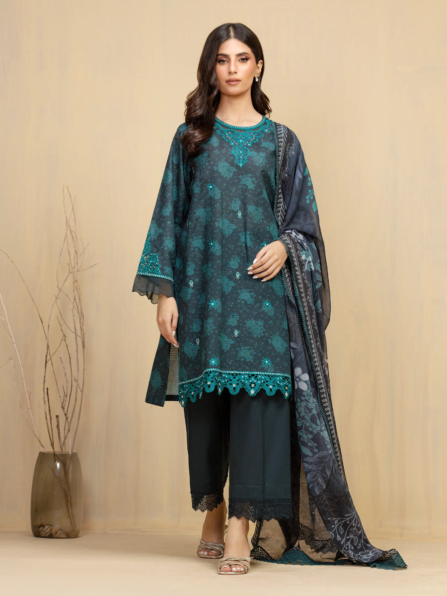edenrobe Premium Festive Unstitched Lawn 3Pc Suit EWU5V1-31905