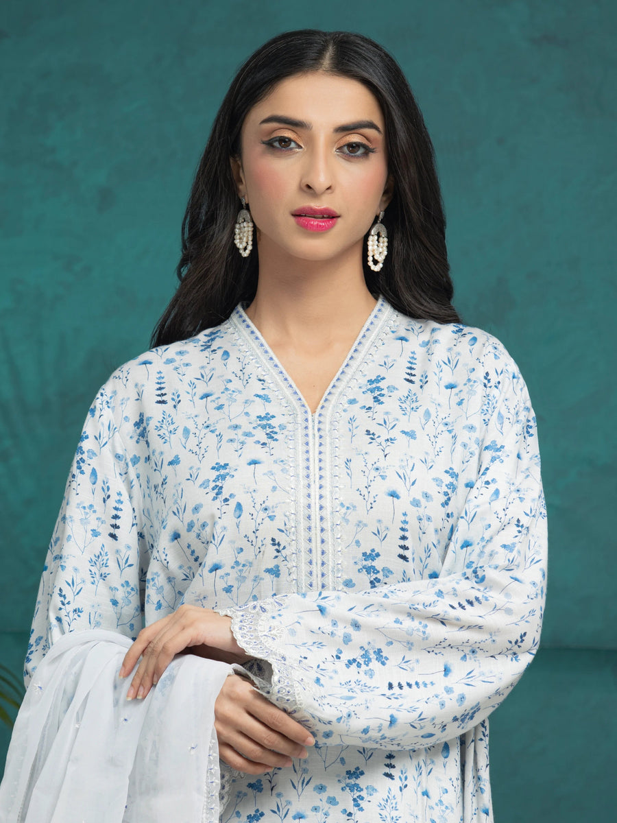 edenrobe Premium Festive Unstitched Raw Silk 3Pc Suit EWU5V16-30217