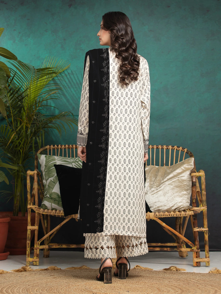 edenrobe Premium Festive Unstitched Raw Silk 3Pc Suit EWU5V16-30220