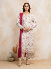 edenrobe Premium Festive Unstitched Raw Silk 3Pc Suit EWU5V16-30221