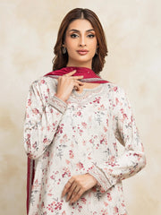 edenrobe Premium Festive Unstitched Raw Silk 3Pc Suit EWU5V16-30221