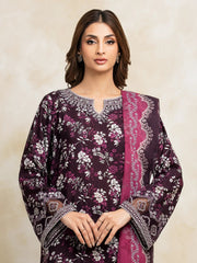 edenrobe Premium Festive Unstitched Raw Silk 3Pc Suit EWU5V16-30223