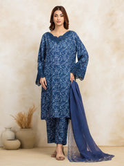 edenrobe Premium Festive Unstitched Raw Silk 3Pc Suit EWU5V16-30224