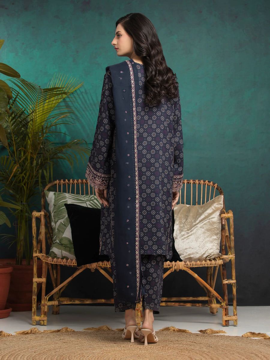 edenrobe Premium Festive Unstitched Raw Silk 3Pc Suit EWU5V16-30225