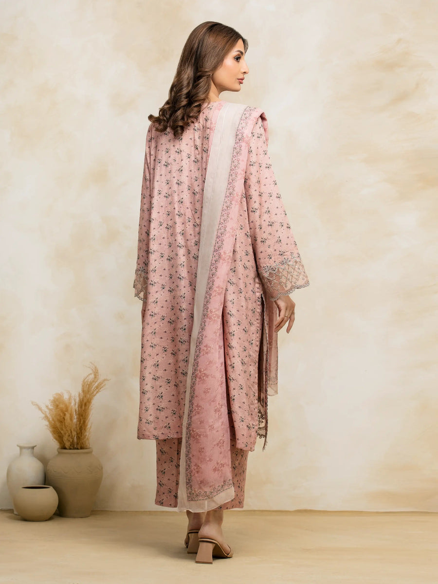 edenrobe Premium Festive Unstitched Raw Silk 3Pc Suit EWU5V16-30226