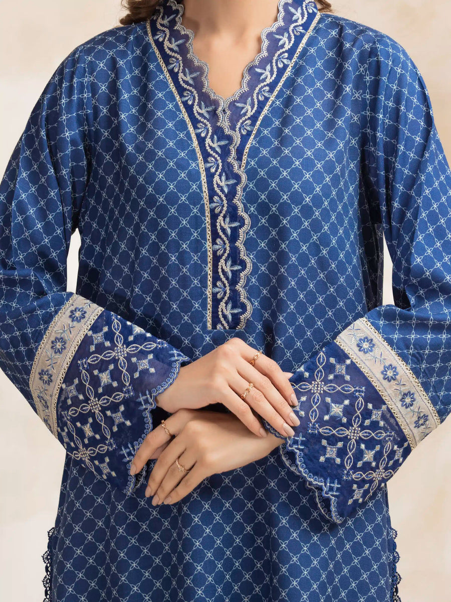 edenrobe Premium Festive Unstitched Raw Silk 3Pc Suit EWU5V16-30378