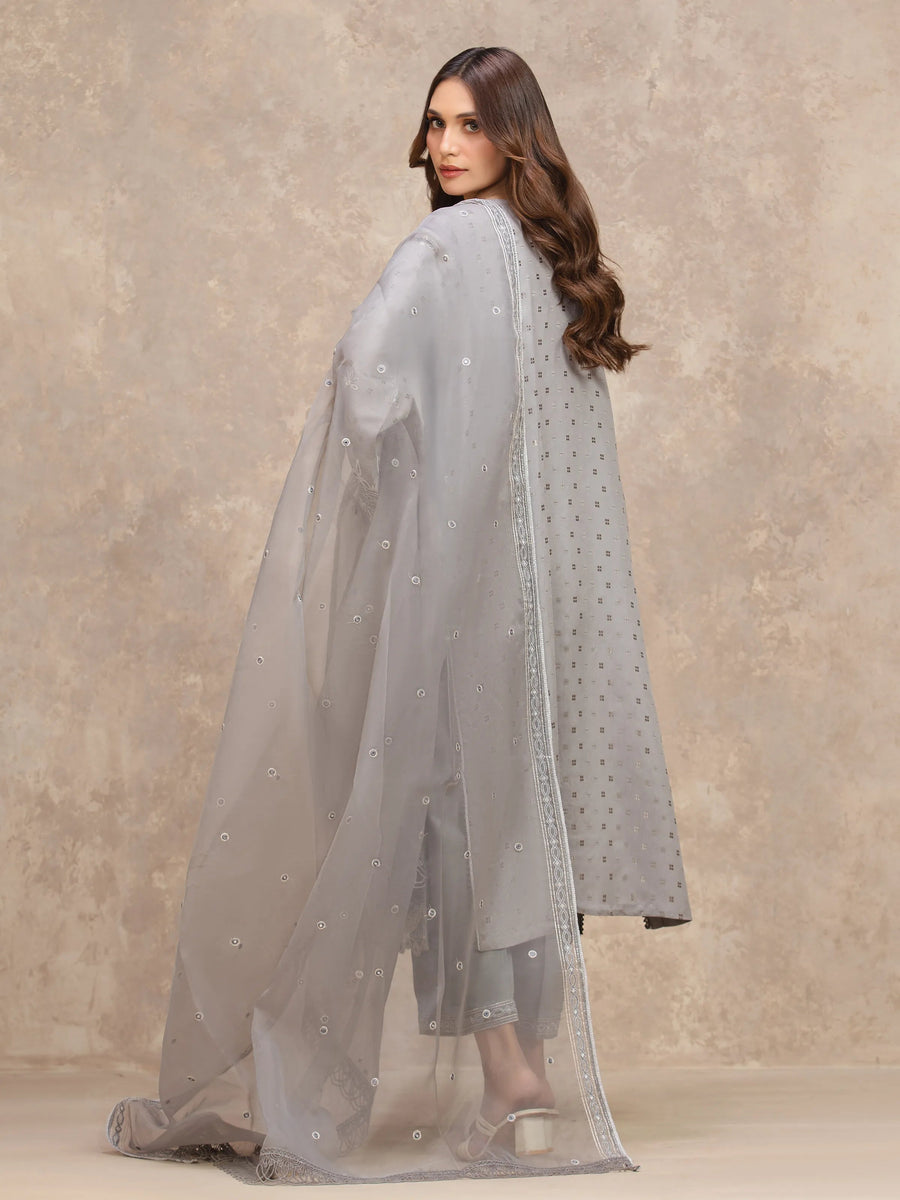 edenrobe Premium Embroidered Viscose Unstitched 3Pc Suit EWU5V19-32025