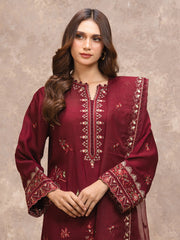 edenrobe Premium Embroidered Viscose Unstitched 3Pc Suit EWU5V19-32026