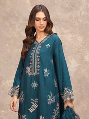 edenrobe Premium Embroidered Viscose Unstitched 3Pc Suit EWU5V19-32027