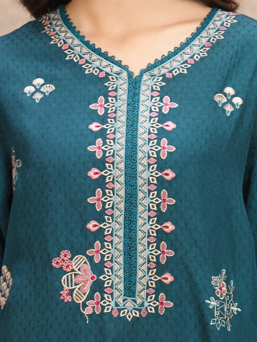 edenrobe Premium Embroidered Viscose Unstitched 3Pc Suit EWU5V19-32027