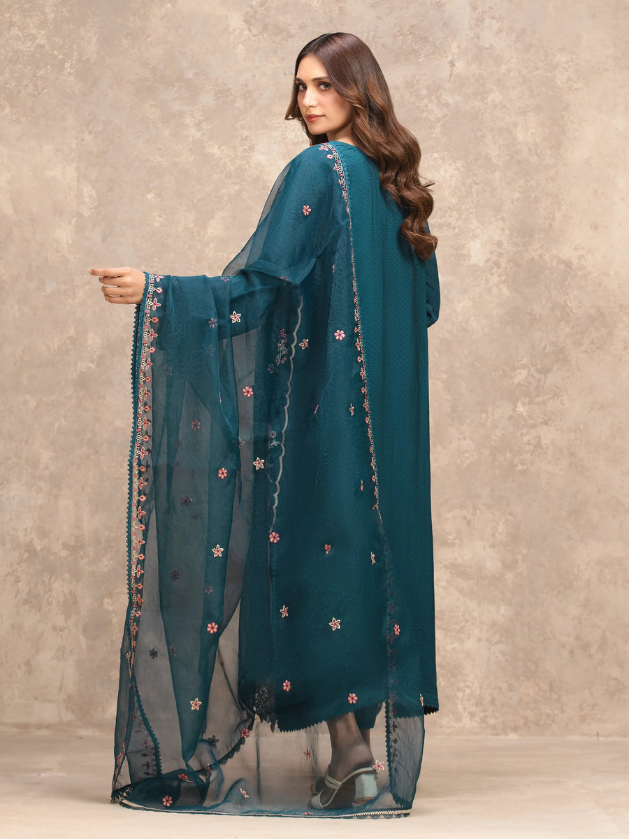 edenrobe Premium Embroidered Viscose Unstitched 3Pc Suit EWU5V19-32027
