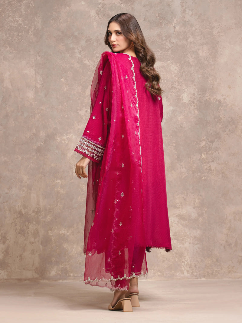 edenrobe Premium Embroidered Viscose Unstitched 3Pc Suit EWU5V19-32028