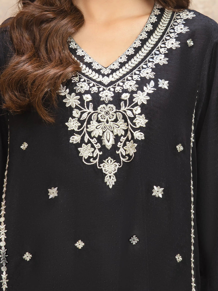 edenrobe Premium Embroidered Viscose Unstitched 3Pc Suit EWU5V19-32031