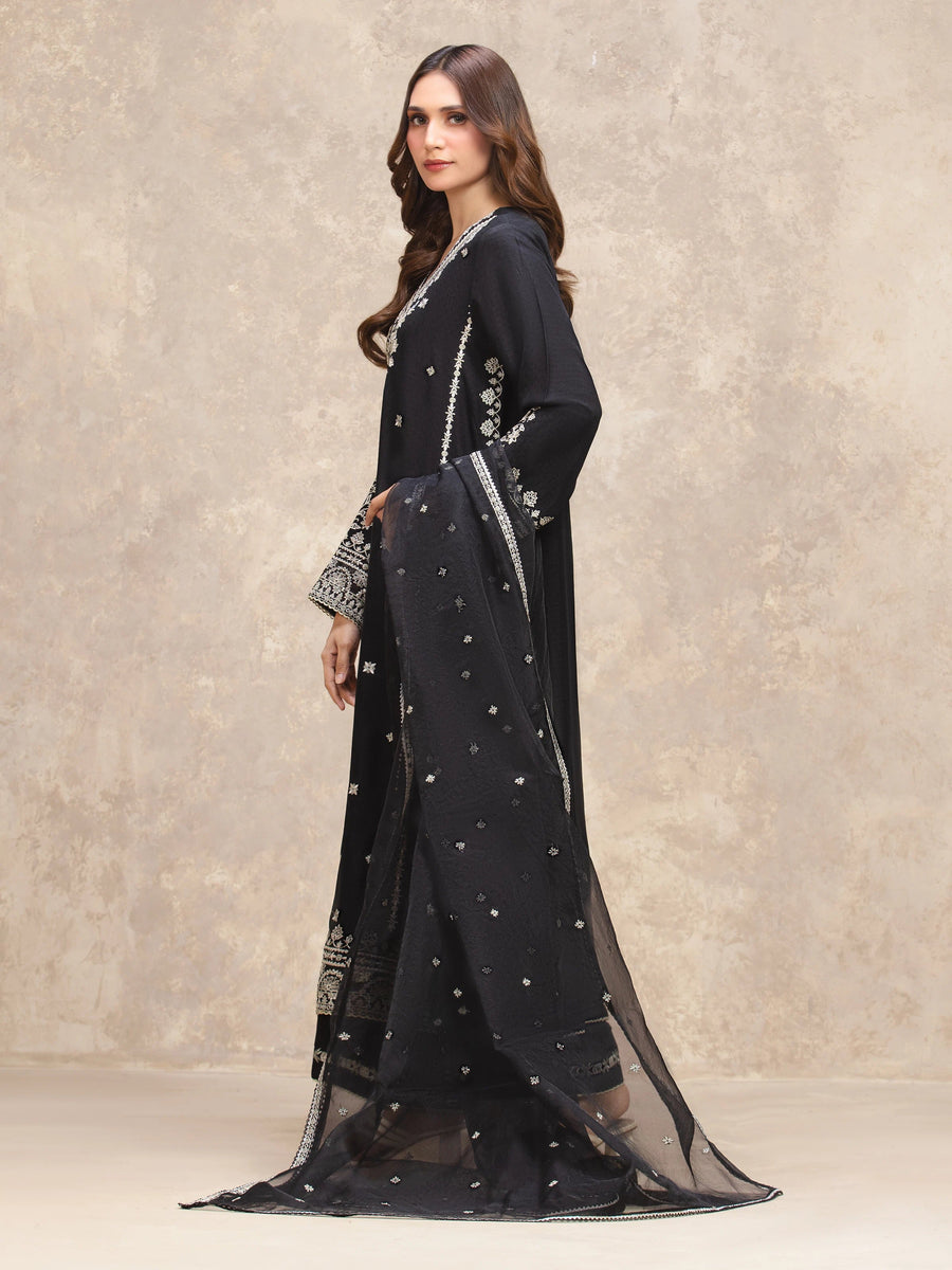 edenrobe Premium Embroidered Viscose Unstitched 3Pc Suit EWU5V19-32031