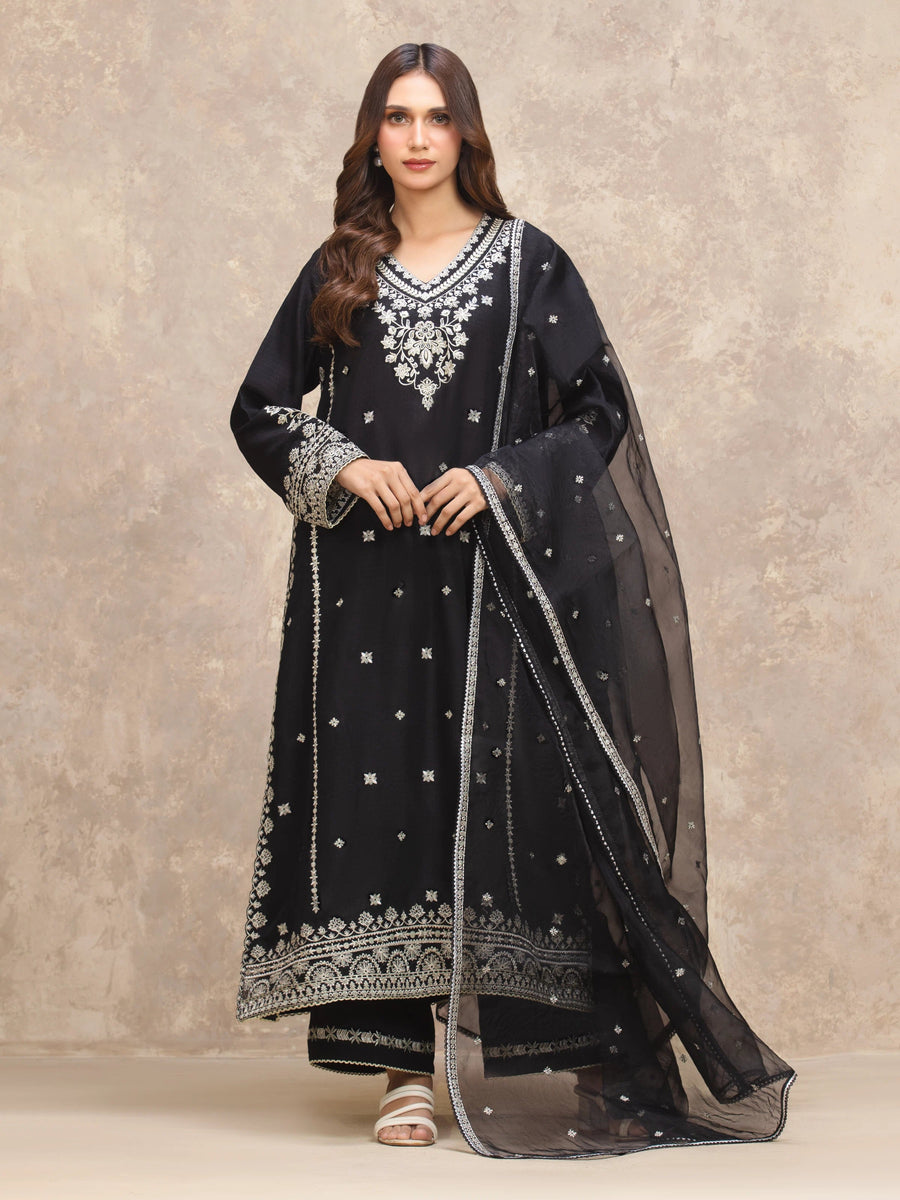 edenrobe Premium Embroidered Viscose Unstitched 3Pc Suit EWU5V19-32031