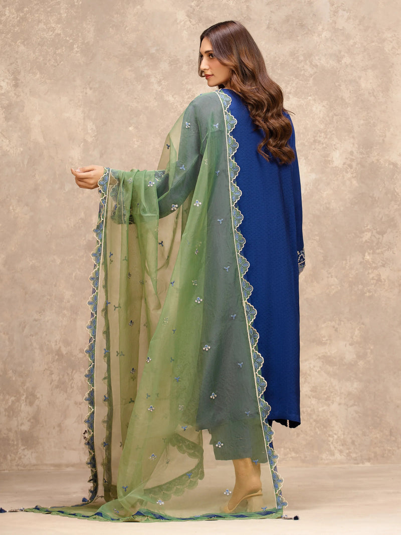 edenrobe Premium Embroidered Viscose Unstitched 3Pc Suit EWU5V19-32033