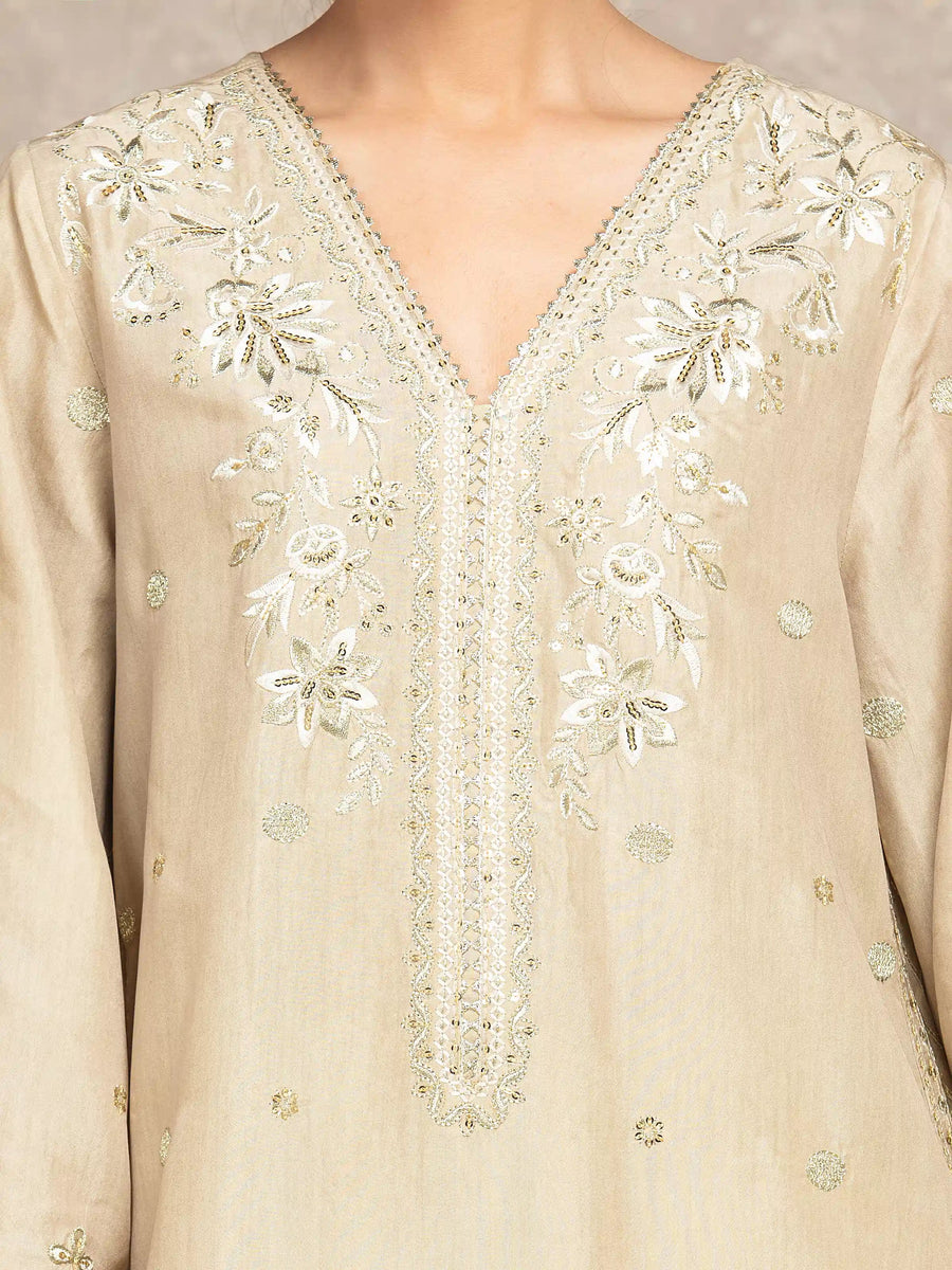 edenrobe Premium Embroidered Viscose Unstitched 3Pc Suit EWU5V19-32046