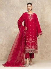 edenrobe Premium Embroidered Viscose Unstitched 3Pc Suit EWU5V19-32048