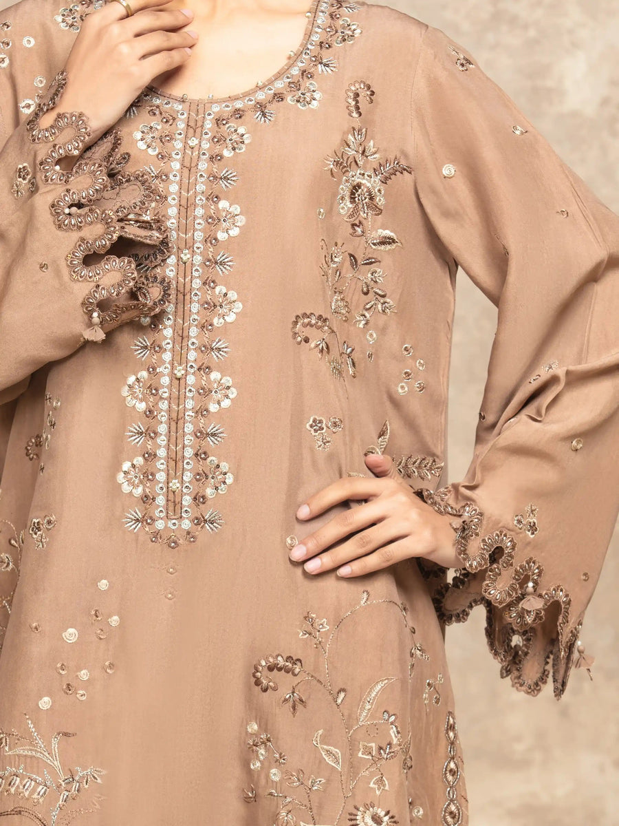 edenrobe Premium Embroidered Viscose Unstitched 3Pc Suit EWU5V19-32049