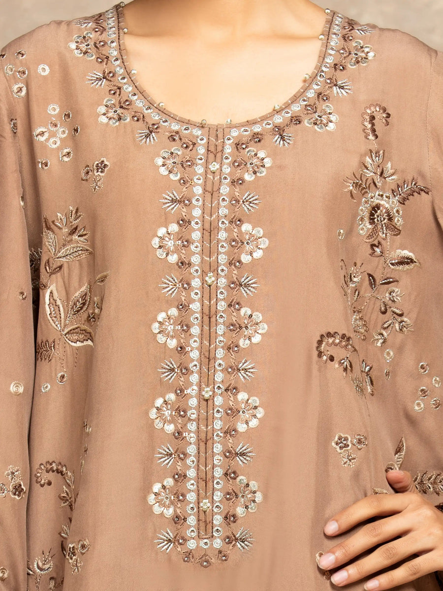edenrobe Premium Embroidered Viscose Unstitched 3Pc Suit EWU5V19-32049