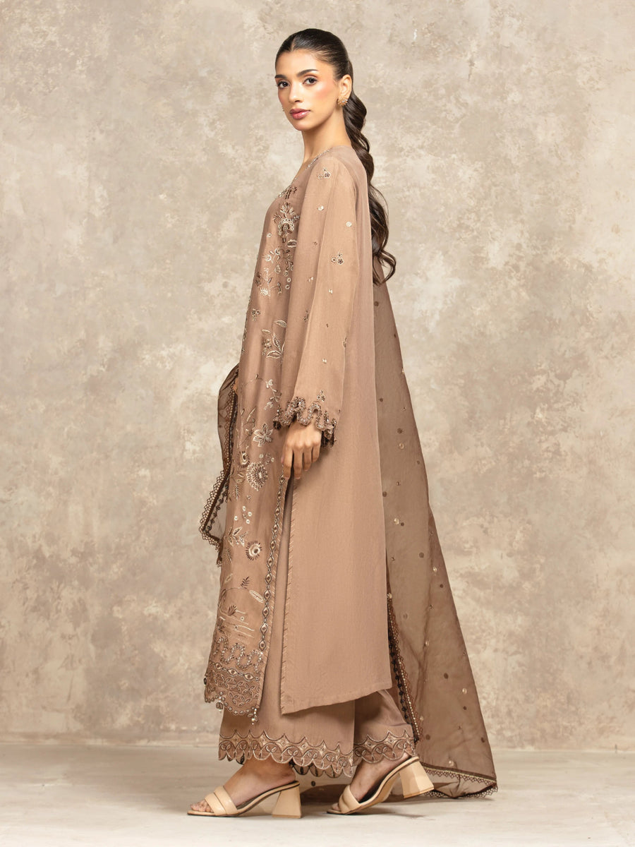 edenrobe Premium Embroidered Viscose Unstitched 3Pc Suit EWU5V19-32049