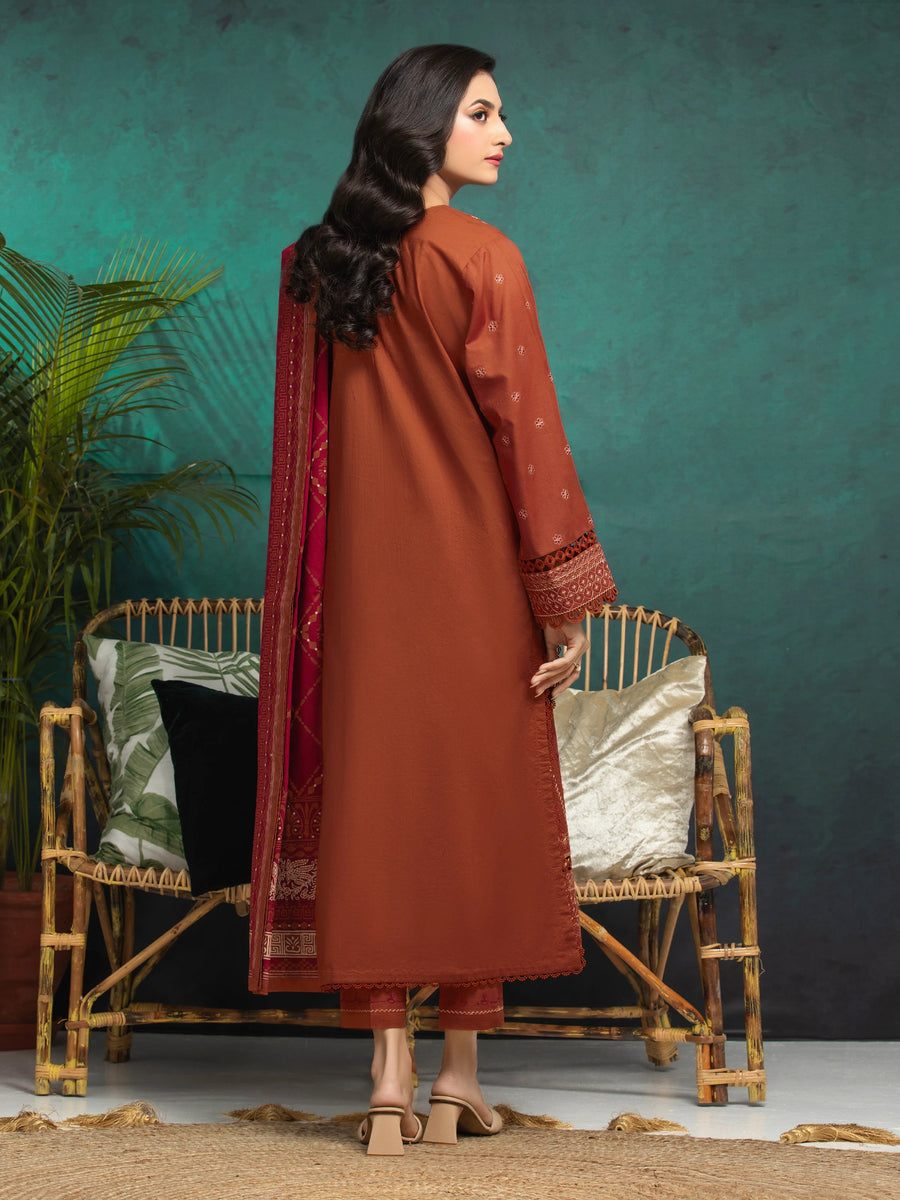 edenrobe Premium Festive Unstitched Cambric 3Pc Suit EWU5V2-31001