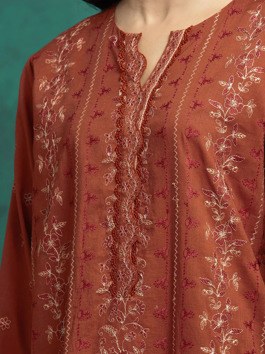 edenrobe Premium Festive Unstitched Cambric 3Pc Suit EWU5V2-31001