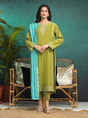 edenrobe Premium Festive Unstitched Cambric 3Pc Suit EWU5V2-31009