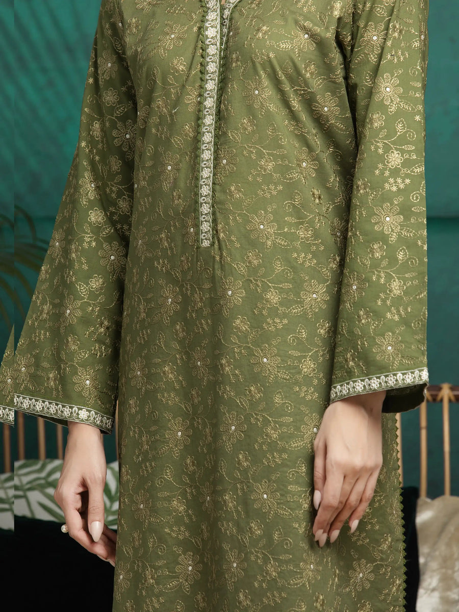edenrobe Premium Festive Unstitched Cambric 3Pc Suit EWU5V2-31018