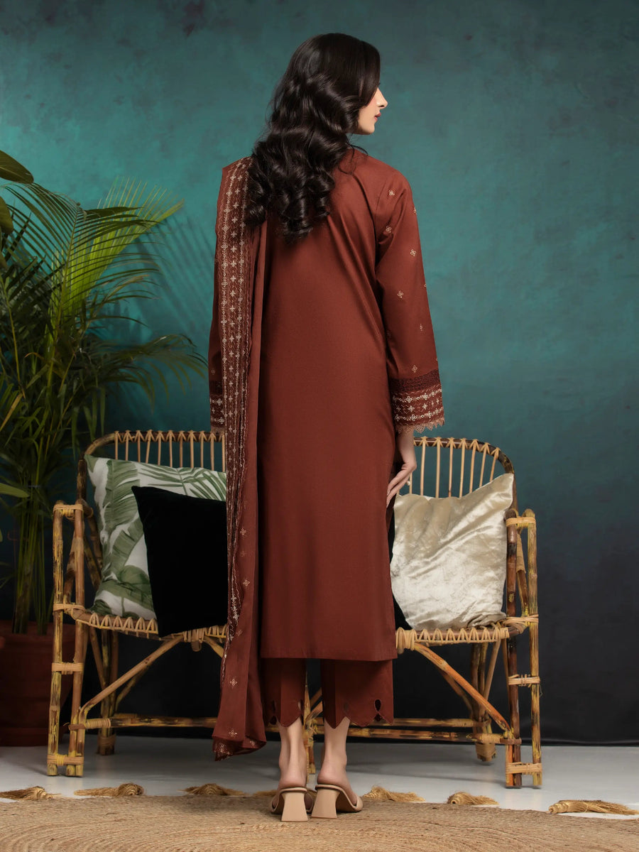 edenrobe Premium Festive Unstitched Cambric 3Pc Suit EWU5V2-31023